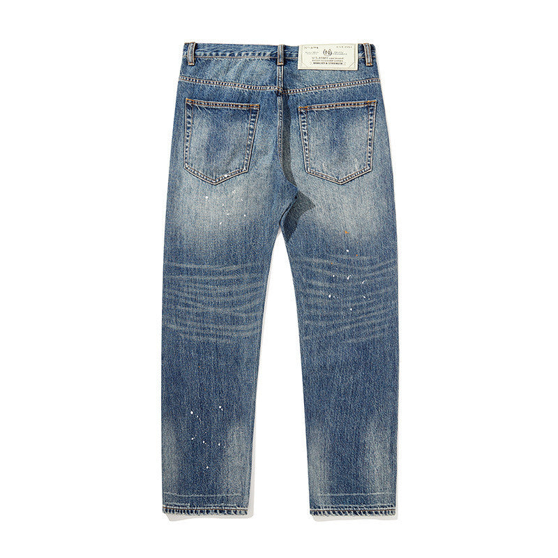 Fashion Loose Retro Splash-ink Jeans Men