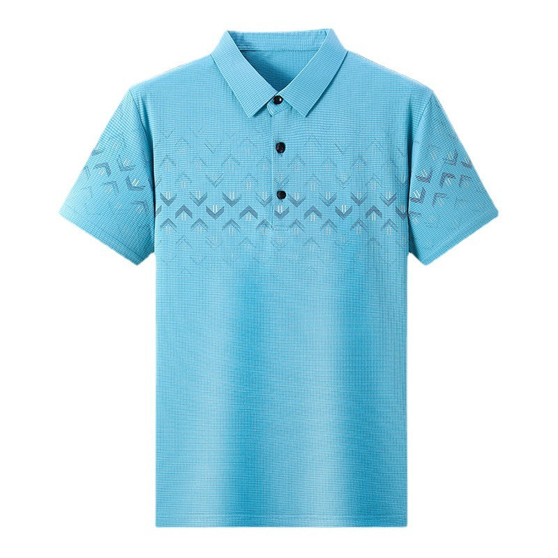 New Ice Silk Short Sleeve Middle-aged Men&