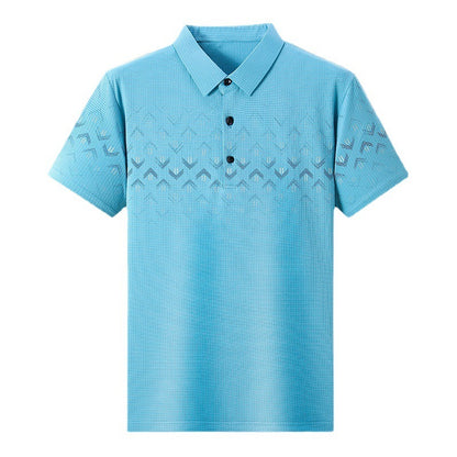 New Ice Silk Short Sleeve Middle-aged Men&