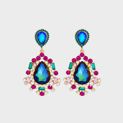 Teardrop Shape Rhinestone Alloy Dangle Earrings