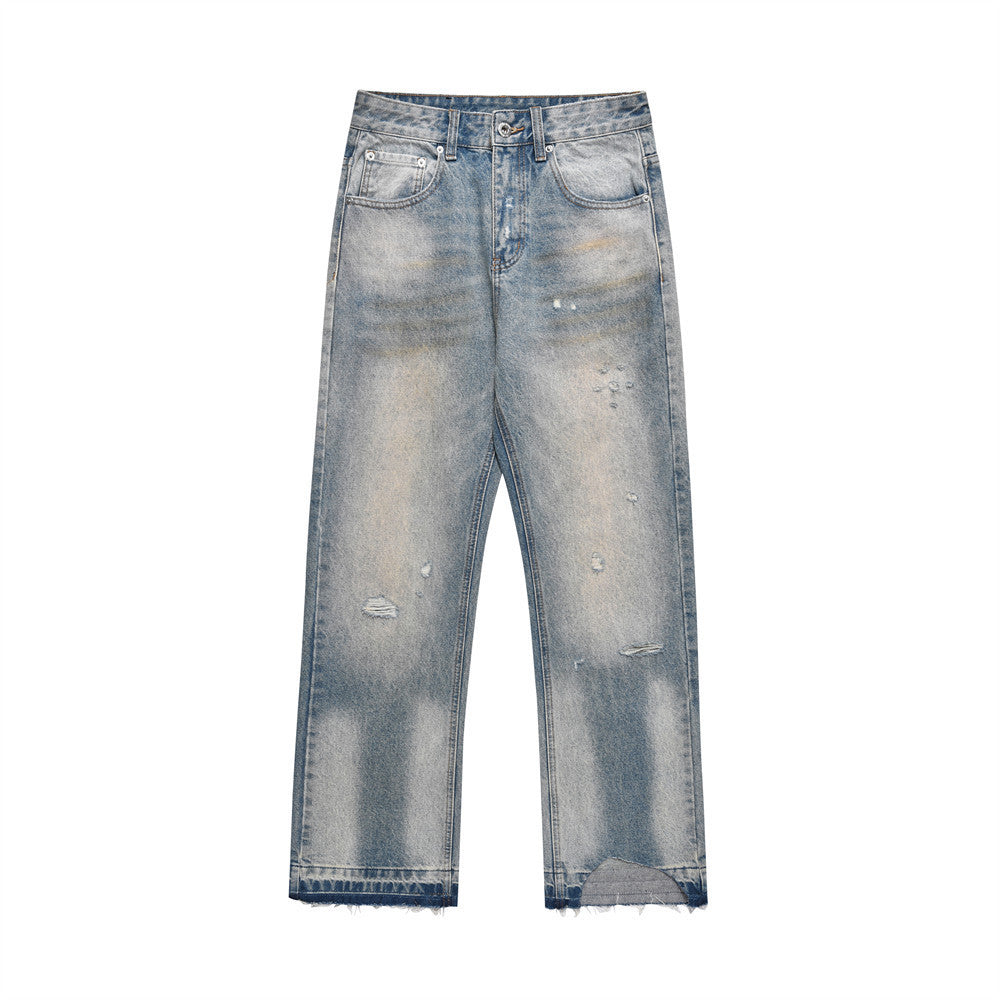 Washed Dirty Ripped Jeans For Men