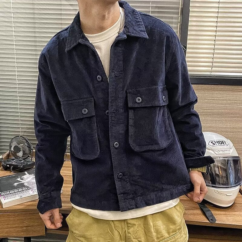 Japanese-style Retro Washed Old Fashion Corduroy Coat