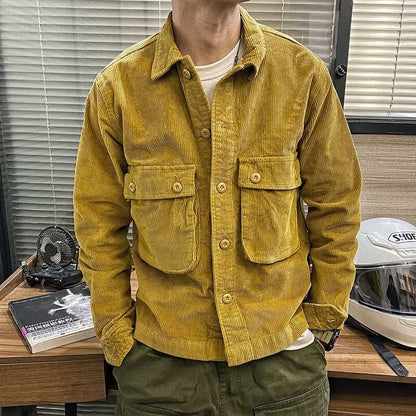 Japanese-style Retro Washed Old Fashion Corduroy Coat