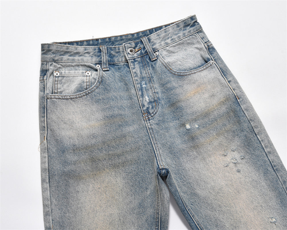 Washed Dirty Ripped Jeans For Men